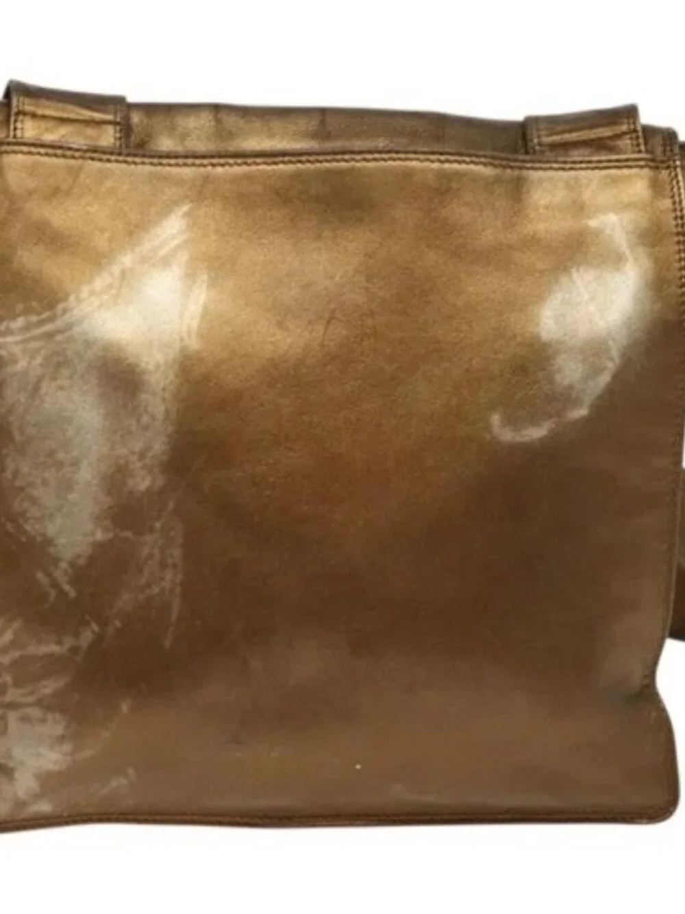 CHANEL Shoulder Bag Leather Brown Gold CC Auth bs24975